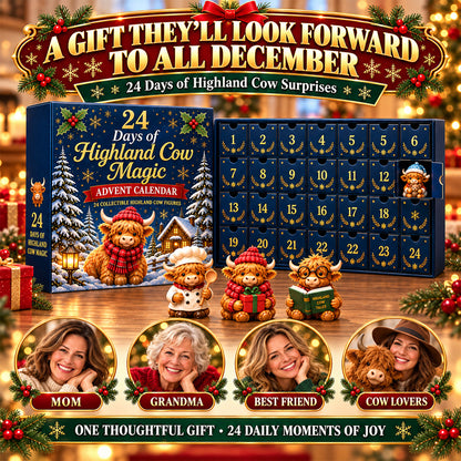 🎄 Highland Cow Advent Calendar 2026 – 24-Day Collectible Figurine Countdown