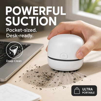 🎉50% OFF🎉✨ Portable Mini Desk Vacuum Cleaner | USB Rechargeable Compact Desktop Vacuum for Keyboard, Dust, Crumbs & Car Cleaning
