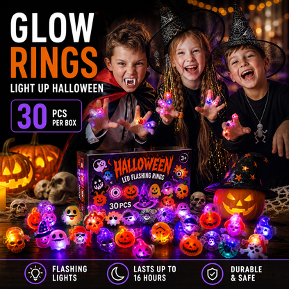 🔥🎃Spooky Season Hot Sale 50% OFF‼️✨LED Light Halloween Glowing Ring | Flashing Light‑Up Party Favor for Halloween Night👻