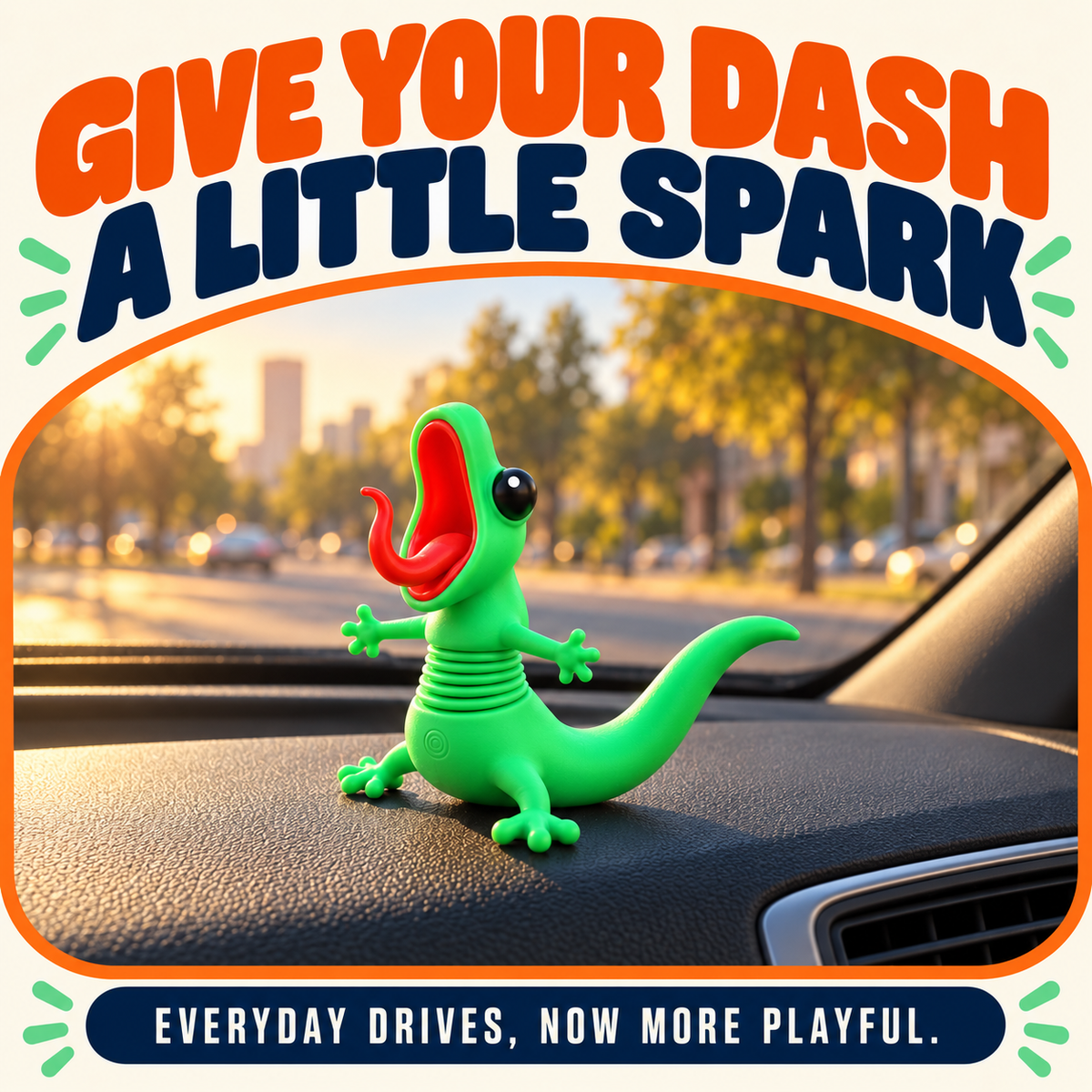 🦎🏍️ BUY 1 GET 1 FREE | Roadside Lizard Buddy – Car & Motorcycle Decor + FREE Strong No-Trace Adhesive
