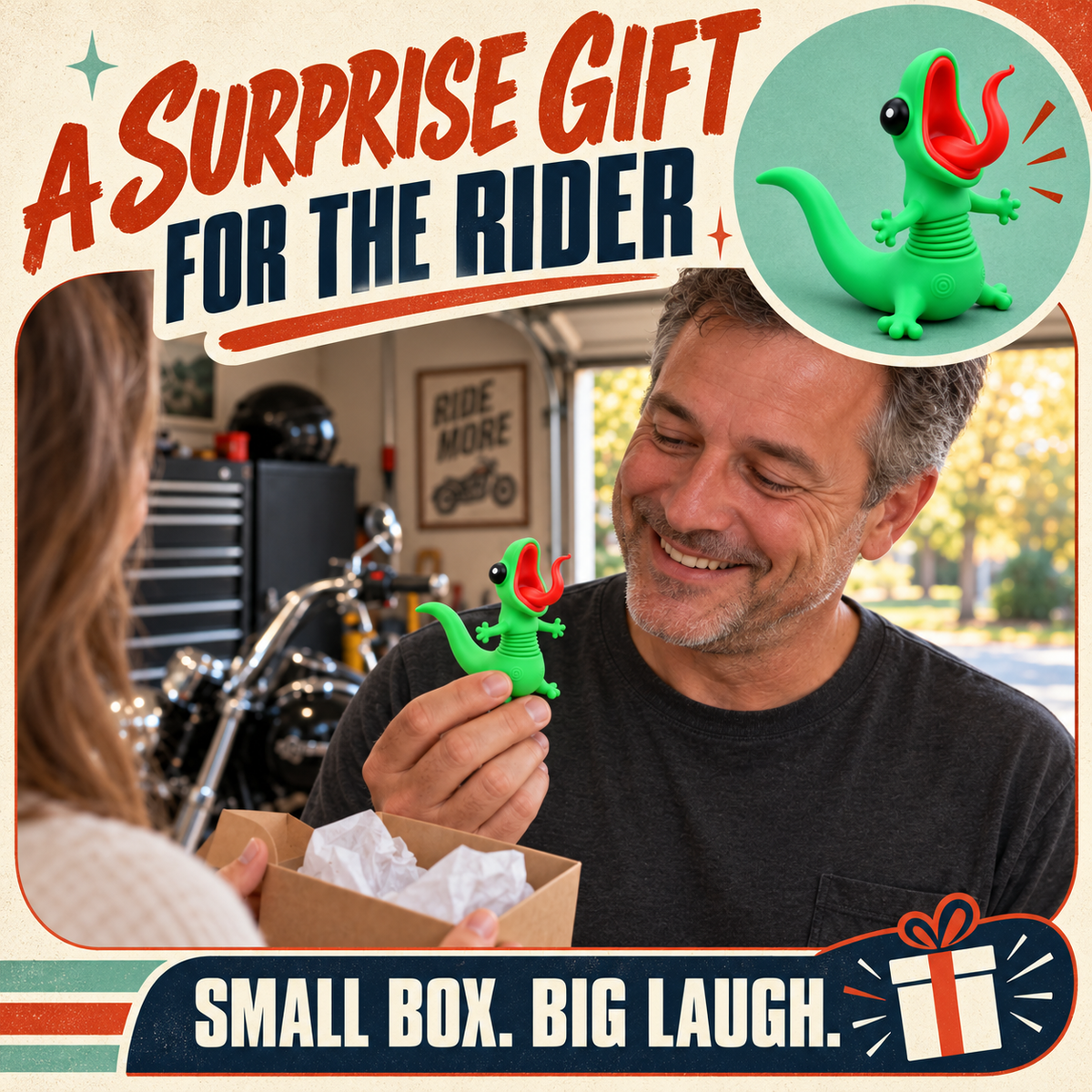 🦎🏍️ BUY 1 GET 1 FREE | Roadside Lizard Buddy – Car & Motorcycle Decor + FREE Strong No-Trace Adhesive