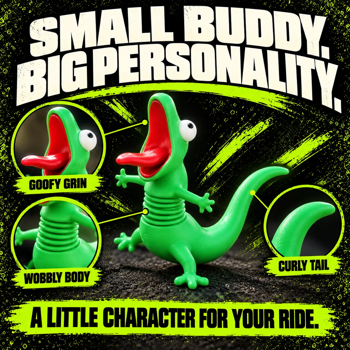🦎🏍️ BUY 1 GET 1 FREE | Roadside Lizard Buddy – Car & Motorcycle Decor + FREE Strong No-Trace Adhesive