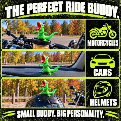 🦎🏍️ BUY 1 GET 1 FREE | Roadside Lizard Buddy – Car & Motorcycle Decor + FREE Strong No-Trace Adhesive
