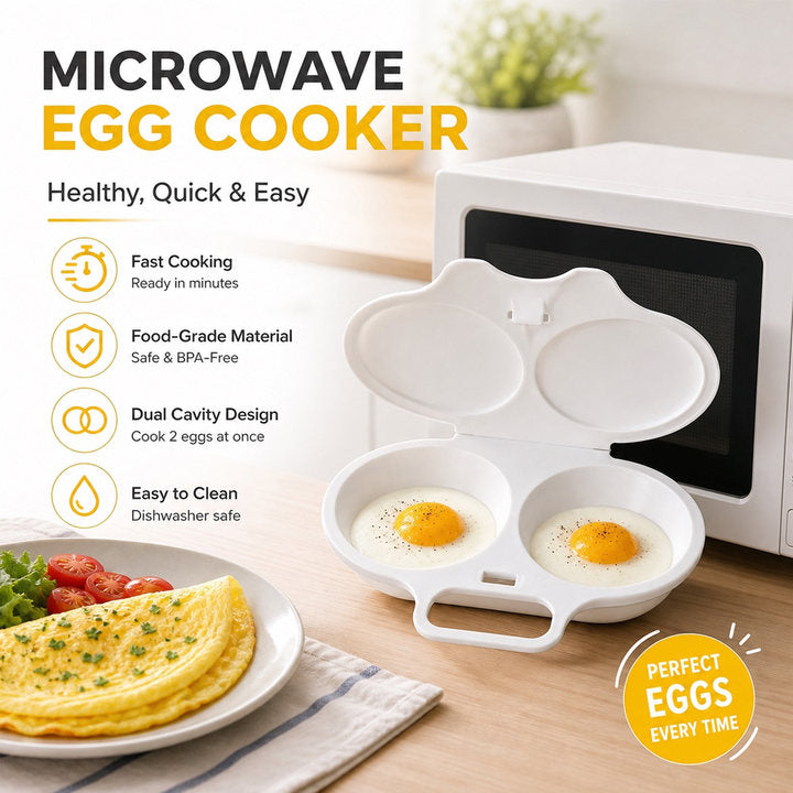🥚 50% OFF NOW! ⏱️ Microwave Egg Cooker – Perfect poached eggs in 2 mins, no oil & splash-proof – Quick, healthy & mess-free breakfast 🌿