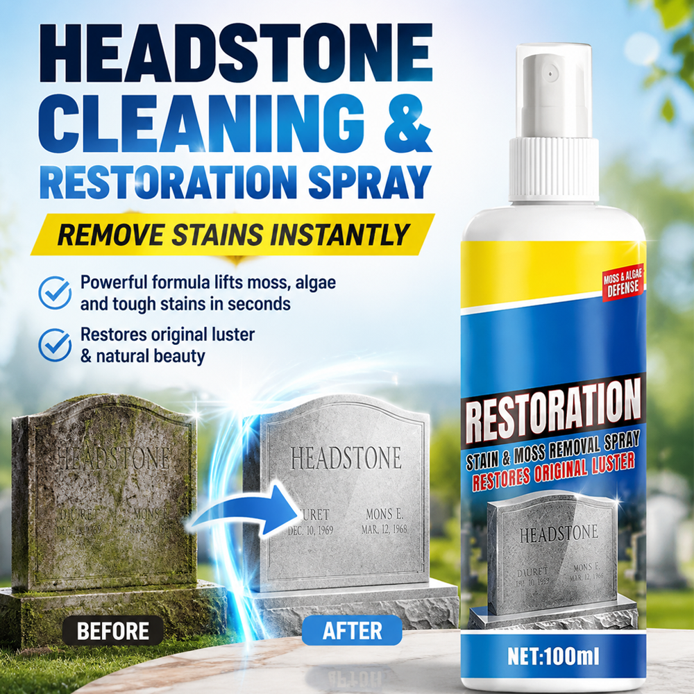 ⏰BUY 2 GET 1 FREE!🎁Headstone Cleaning & Restoration Spray – Remove Stains Instantly