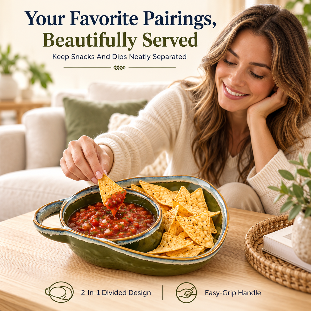 🥣 2-in-1 Anti-Soggy Cereal & Dip Bowl Set – Keep Crunchy & Creamy Separate