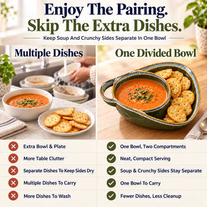 🥣 2-in-1 Anti-Soggy Cereal & Dip Bowl Set – Keep Crunchy & Creamy Separate