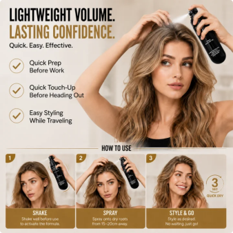 🎉Limited Time 💥Buy 3 Get 2 Free🌸Salon-Quality Volumizing Spray | Fluffy, Bouncy Hair With Lightweight All-Day Hold ✨