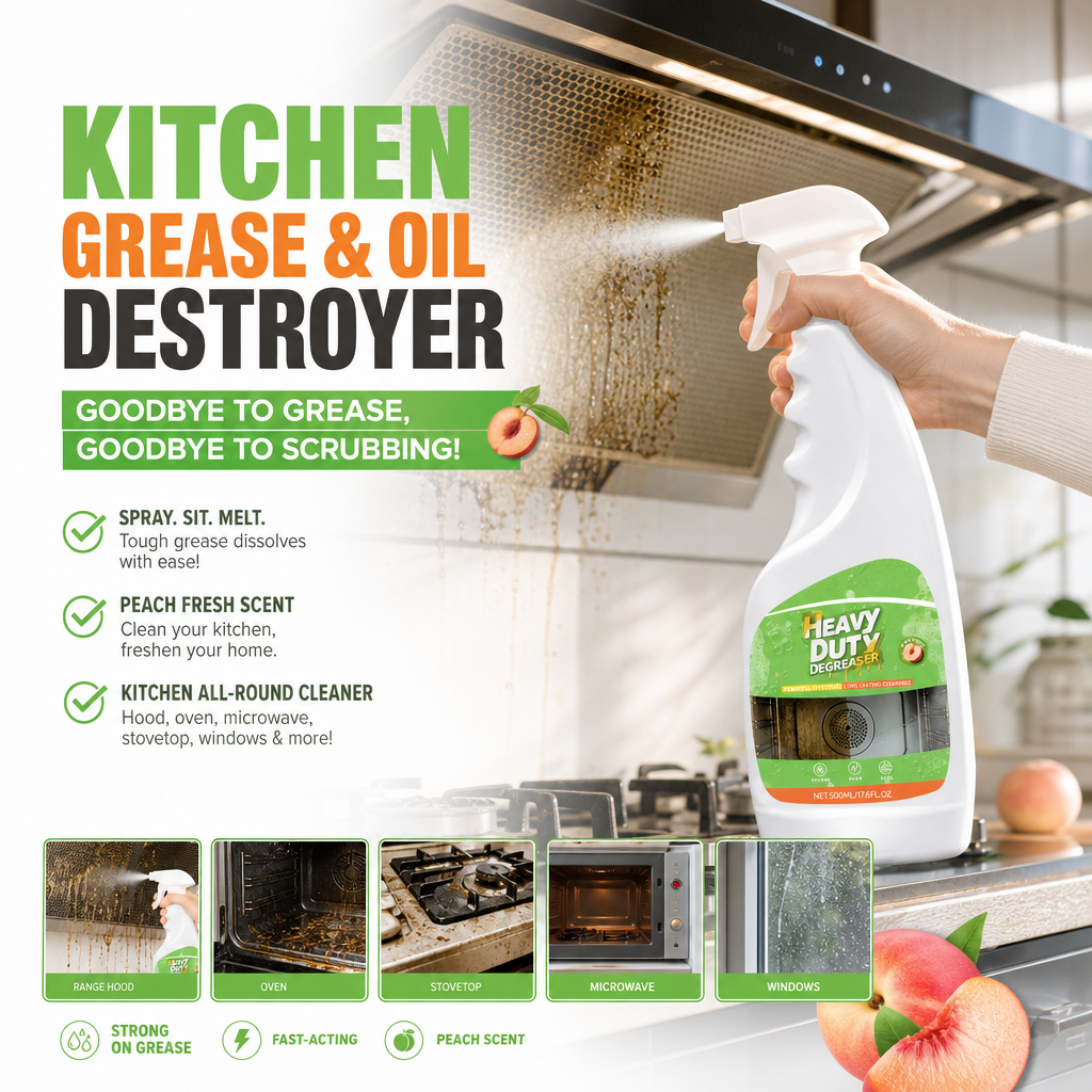 🏆🔥 50% OFF | Heavy Duty Kitchen Degreaser Spray – Powerful Grease-Cutting Cleaner