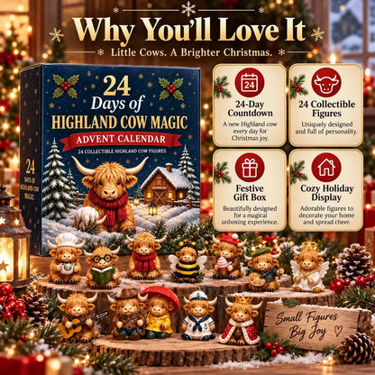 ⏳ Last Day 49% OFF –🐮24-Day Highland Cow Advent Calendar