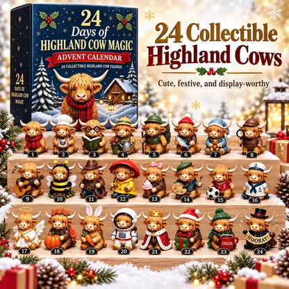 ⏳ Last Day 49% OFF –🐮24-Day Highland Cow Advent Calendar