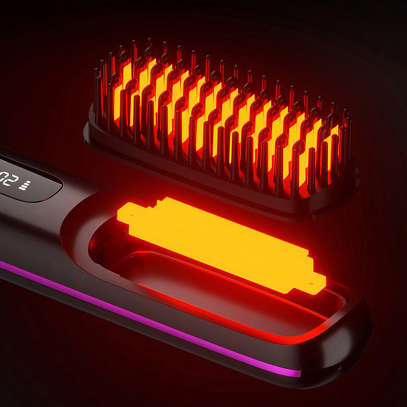 💥New Year's Offer: 50% Off💖Cordless Ceramic Heated Hair Straightening Comb-Remifa®