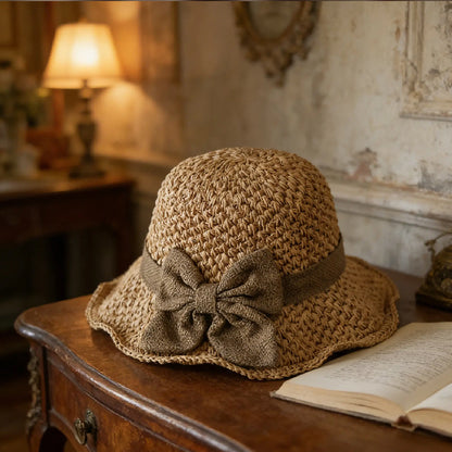 🌷🔥 Today Only: 40% OFF Limited-Time Deal!🌷Elegant Woven Straw Sun Hat with Bow