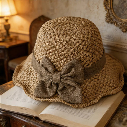 🌷🔥 Today Only: 40% OFF Limited-Time Deal!🌷Elegant Woven Straw Sun Hat with Bow