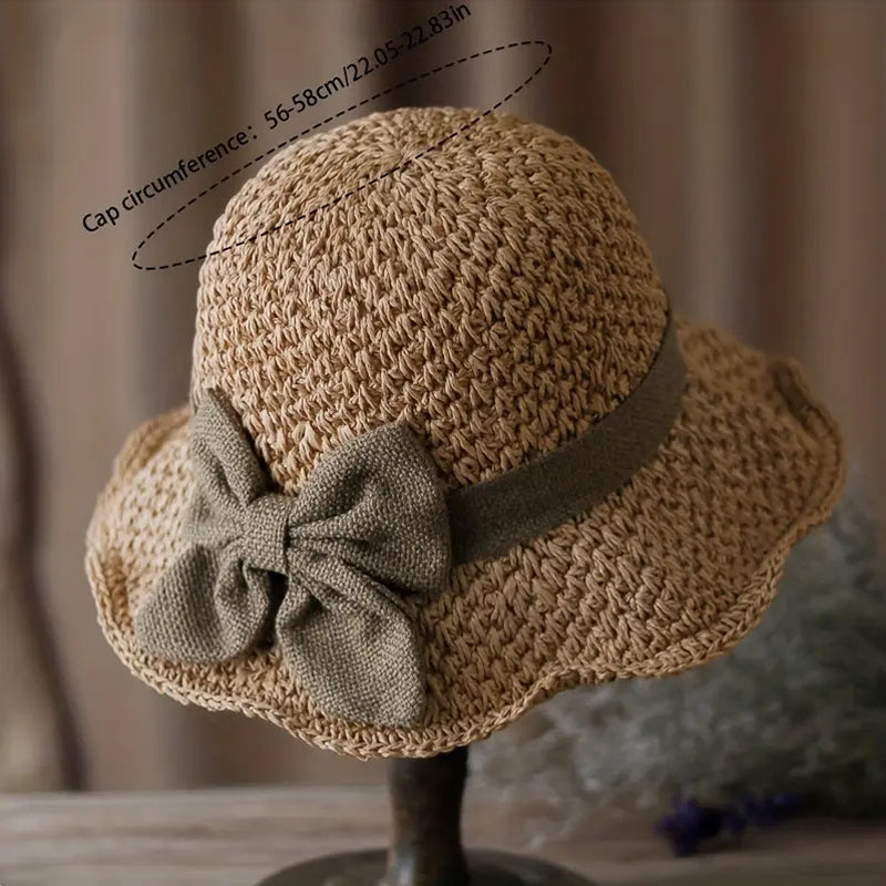 🌷🔥 Today Only: 40% OFF Limited-Time Deal!🌷Elegant Woven Straw Sun Hat with Bow