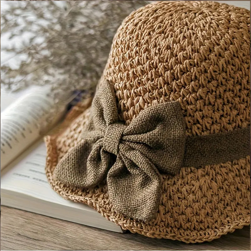 🌷🔥 Today Only: 40% OFF Limited-Time Deal!🌷Elegant Woven Straw Sun Hat with Bow