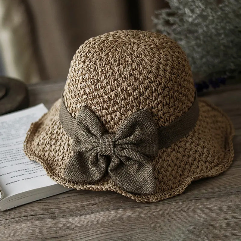 🌷🔥 Today Only: 40% OFF Limited-Time Deal!🌷Elegant Woven Straw Sun Hat with Bow