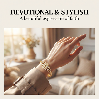 ⏳Time-Limited Special⏰Elegant Hollow Flower Virgin Mary Bracelet – Filigree Design, Gold Plated, Faith Inspired ✨