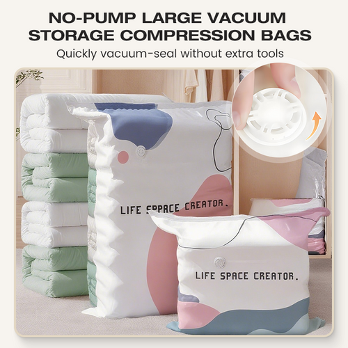 60%OFF🧳💨 50% OFF! No‑Pump Vacuum Storage Bags – Press & seal, no pump needed. Saves 80% space, keeps clothes dry & dust‑free. Perfect for bulky bedding & off‑season gear. 🛏️🗄️ (Copy)