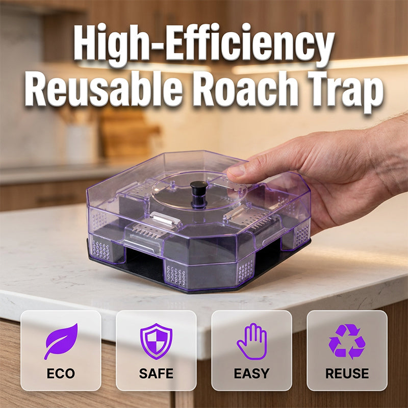 ⏳Time-Limited Special⏰ Reusable Roach Trap – Physical capture, no toxic sprays. One‑way doors, easy to check & clean. Safe for homes with kids & pets! 🏠✨