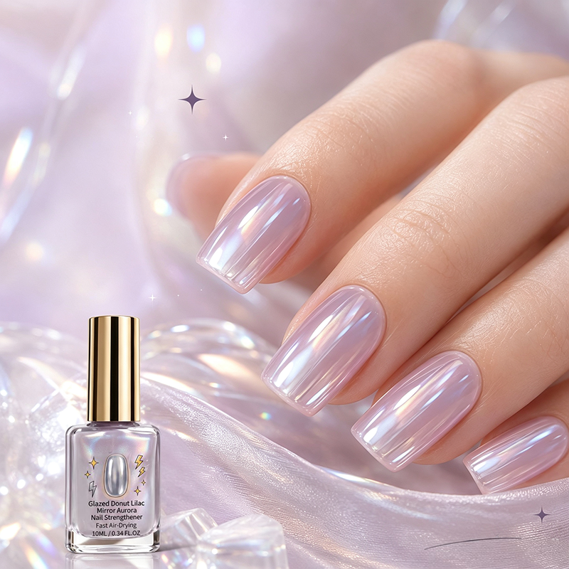 💅 40% OFF !! ⏰ Lilac Glossy Nail Strengthener – Strengthen Weak Nails & Restore Natural Shine