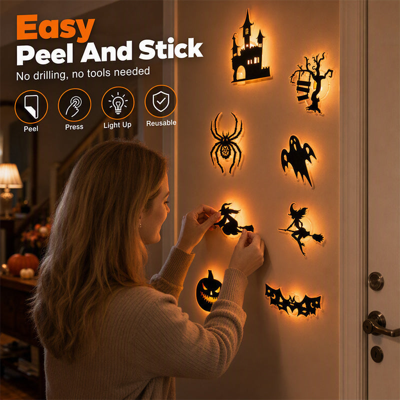 🎃 50% OFF! 👻 Glowing Halloween LED Decorations – Peel, Stick & Create a Spooky Glow ✨