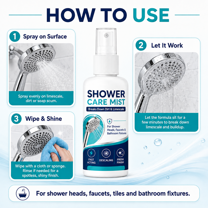 💦 50% OFF! 🚿 Fast Limescale Cleaning Spray ✨ Removes Hard Water Marks & Bathroom Mineral Buildup