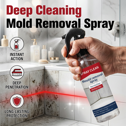 A spray for removing mould and mildew from various surfaces