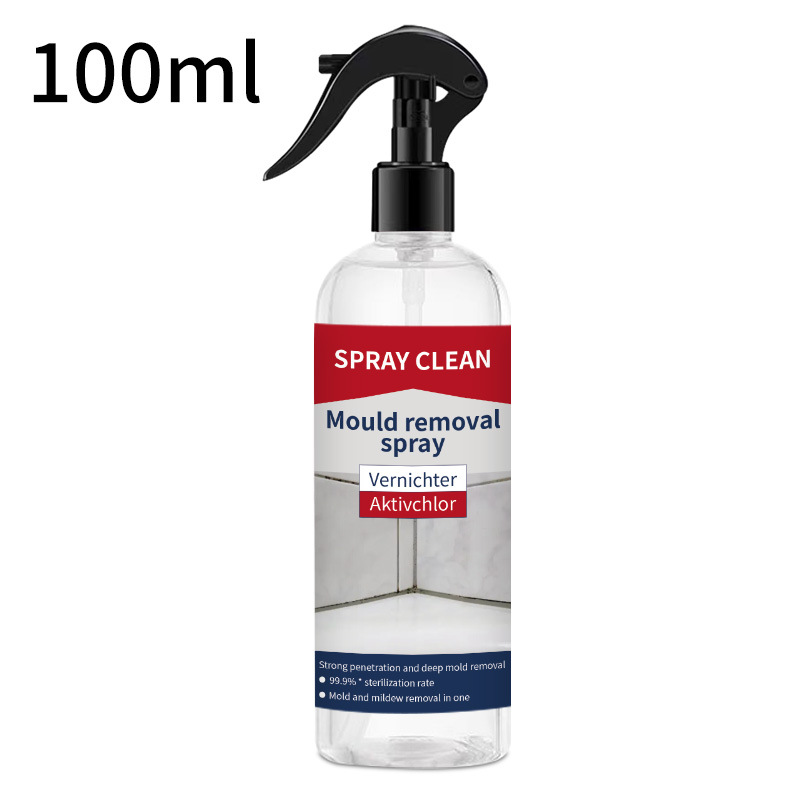 A spray for removing mould and mildew from various surfaces