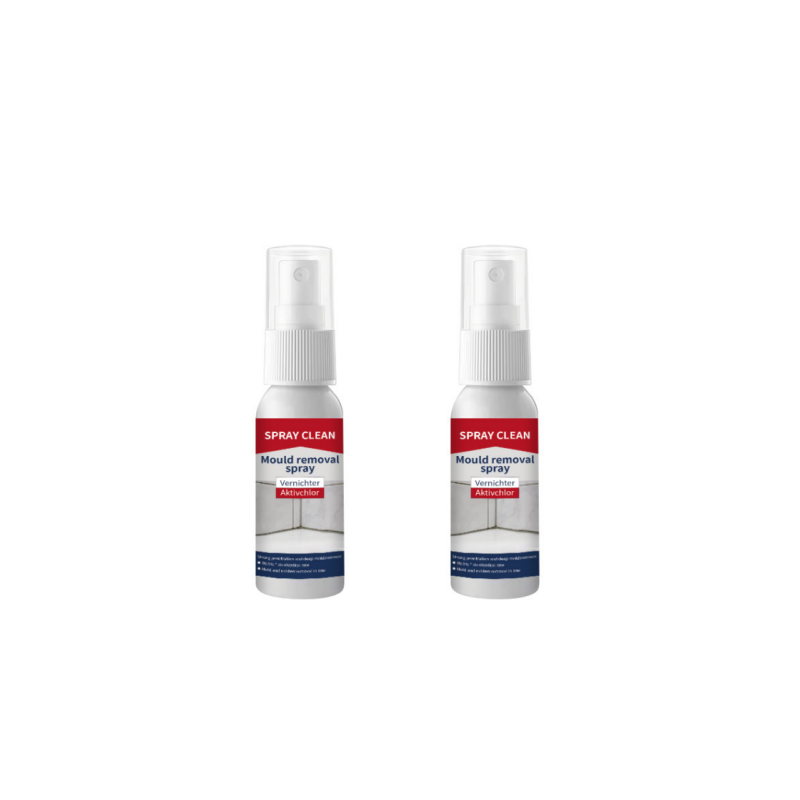 A spray for removing mould and mildew from various surfaces