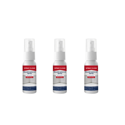 A spray for removing mould and mildew from various surfaces