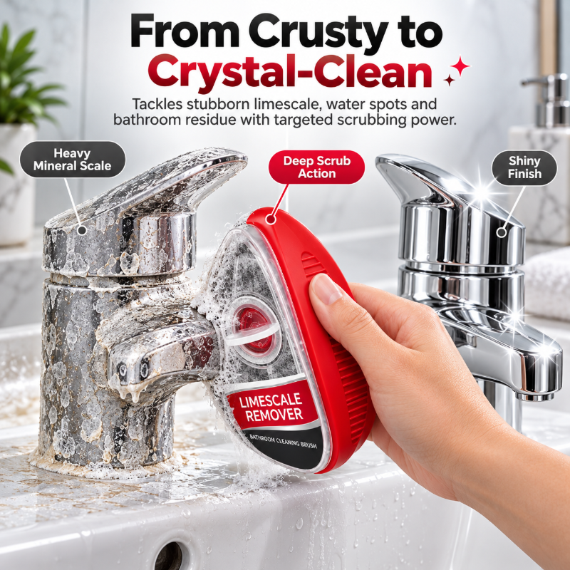 🛁 Buy 2 Get 1 Free 🏆🏆Bathroom Cleaning Brush – Built-In Cleaner Dispenser | Effortless Soap Scum & Limescale Removal for Shower Glass, Tiles & Sinks ✨