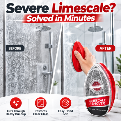 🛁 Buy 2 Get 1 Free 🏆🏆Bathroom Cleaning Brush – Built-In Cleaner Dispenser | Effortless Soap Scum & Limescale Removal for Shower Glass, Tiles & Sinks ✨
