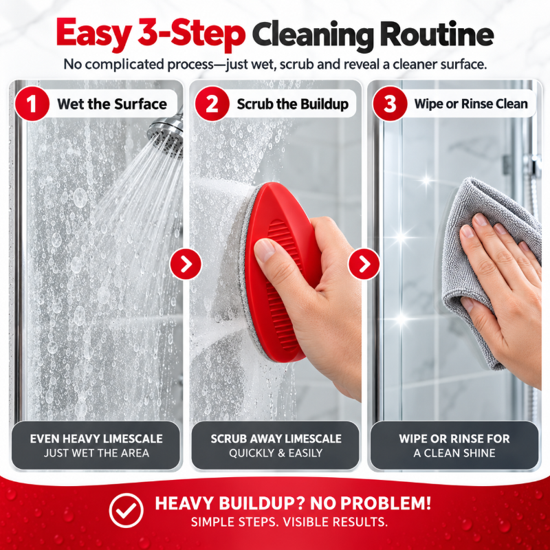 🛁 Buy 2 Get 1 Free 🏆🏆Bathroom Cleaning Brush – Built-In Cleaner Dispenser | Effortless Soap Scum & Limescale Removal for Shower Glass, Tiles & Sinks ✨