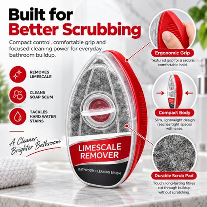 🛁 Buy 2 Get 1 Free 🏆🏆Bathroom Cleaning Brush – Built-In Cleaner Dispenser | Effortless Soap Scum & Limescale Removal for Shower Glass, Tiles & Sinks ✨