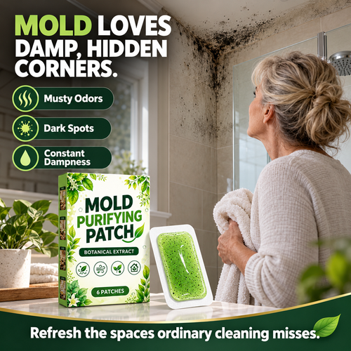 🧪6Pcs Mold Purifying Patches, Botanical Mildew Remover for Bathroom, Kitchen & Damp Areas