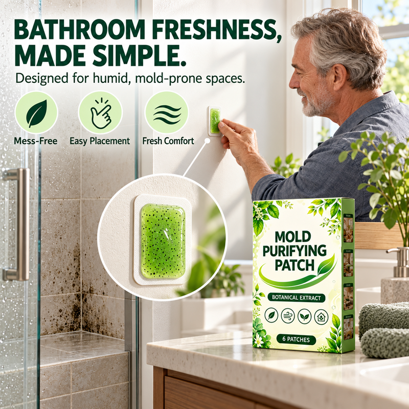 🧪6Pcs Mold Purifying Patches, Botanical Mildew Remover for Bathroom, Kitchen & Damp Areas
