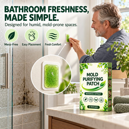 🧪6Pcs Mold Purifying Patches, Botanical Mildew Remover for Bathroom, Kitchen & Damp Areas
