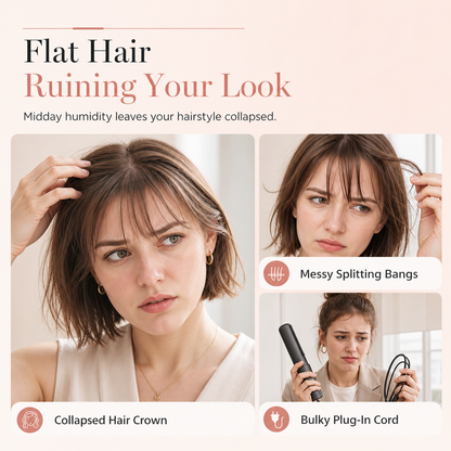 🔥50% OFF NOW!💇‍♀️Mini Cordless Heated Styling Comb, Portable Rechargeable Mini Hot Brush for Travel Hair Styling