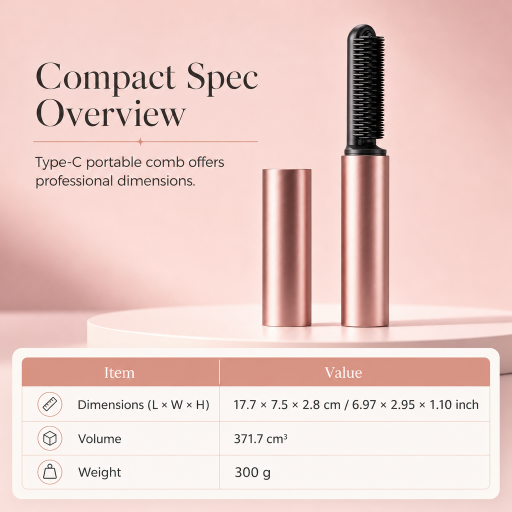 🔥50% OFF NOW!💇‍♀️Mini Cordless Heated Styling Comb, Portable Rechargeable Mini Hot Brush for Travel Hair Styling