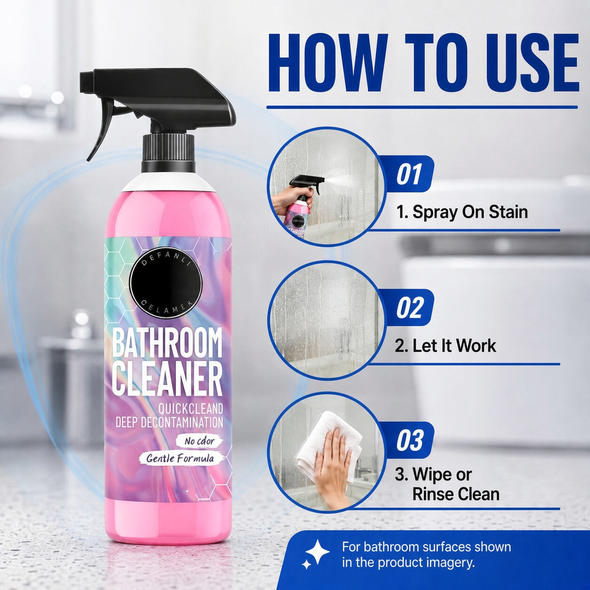 🧼 50% OFF | Powerful Multi-Purpose Cleaning Spray – Quickly Removes Limescale, Water Stains, Soap Scum & Tough Dirt